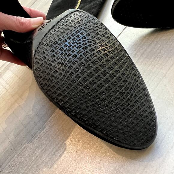 Stuart Weitzman Black Suede Leather OTK Over The Knee High Boot Gold Zipper 7.5 - Picture 6 of 14